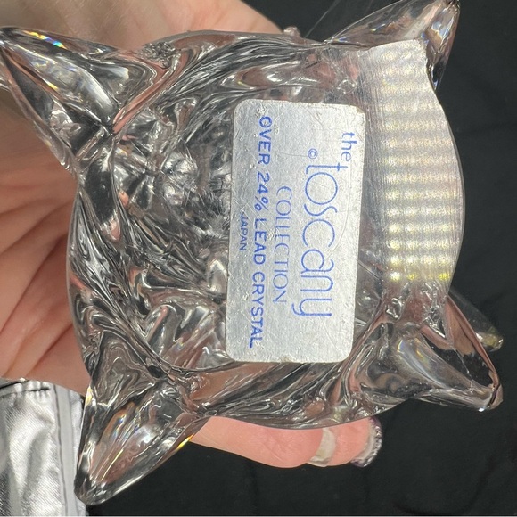 VTG Crystal Glass Christmas Tree 5.5" tall clear color Rounded Branches and base - Picture 2 of 2